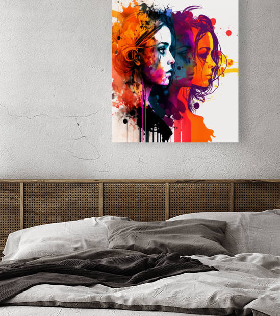 large modern portrait painting by Aroness