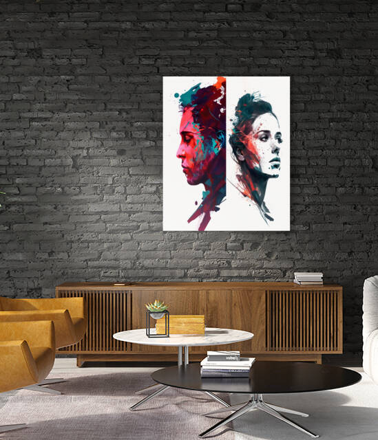 Painting trend of couple to decorate my living rom by Aroness