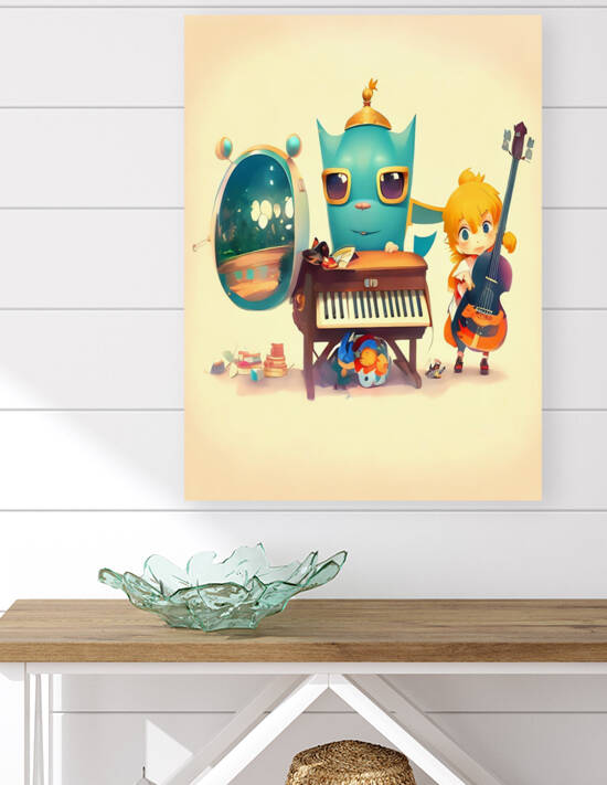 funny musical instrument painting for kids room.j by Aroness