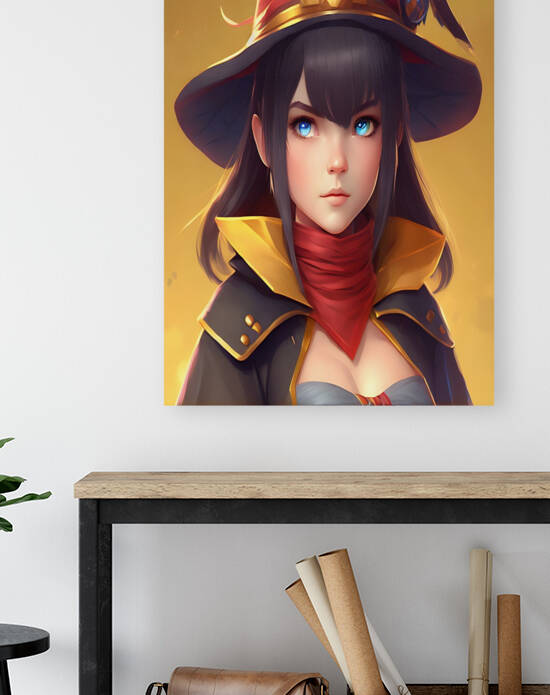 cartoon style girl portrait painting by Aroness
