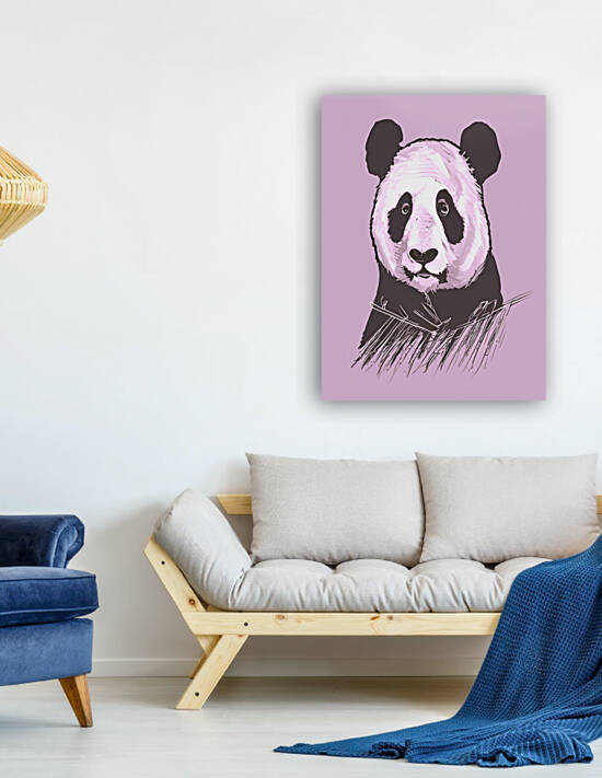 Modern painting on wood and on canvas panda by Aroness