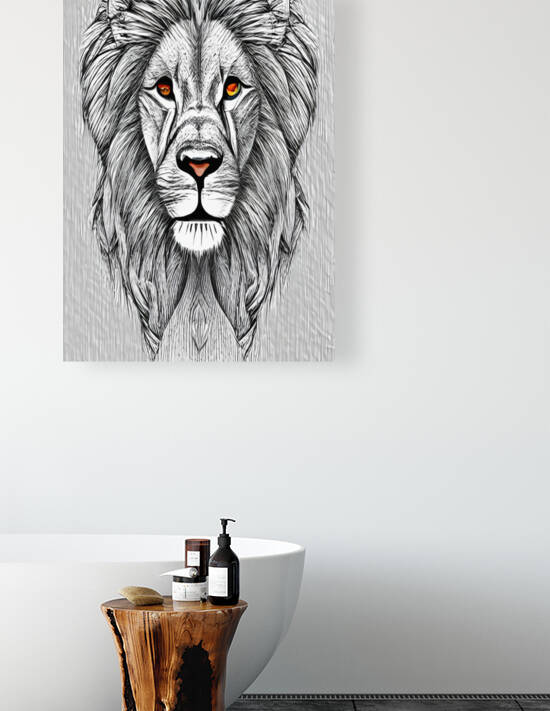 Trendy painting African animals Lion by Aroness