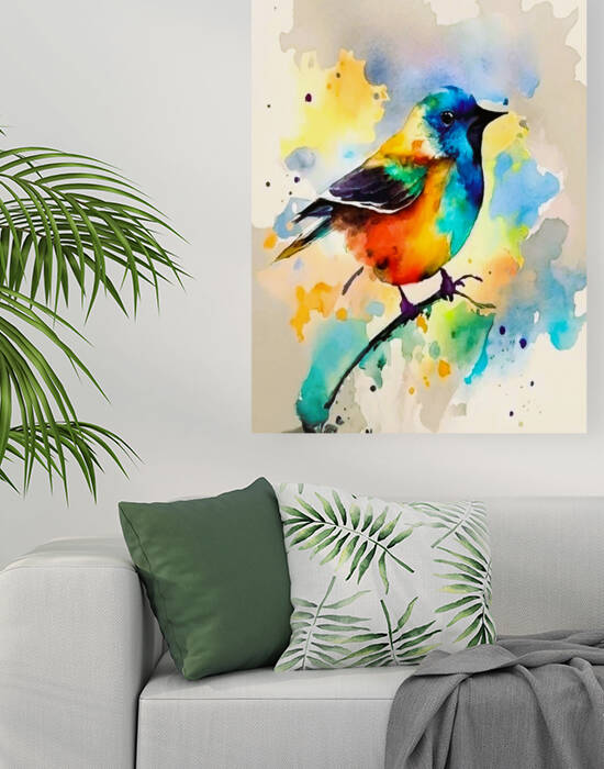Bird canvas painting to decorate my room by Aroness
