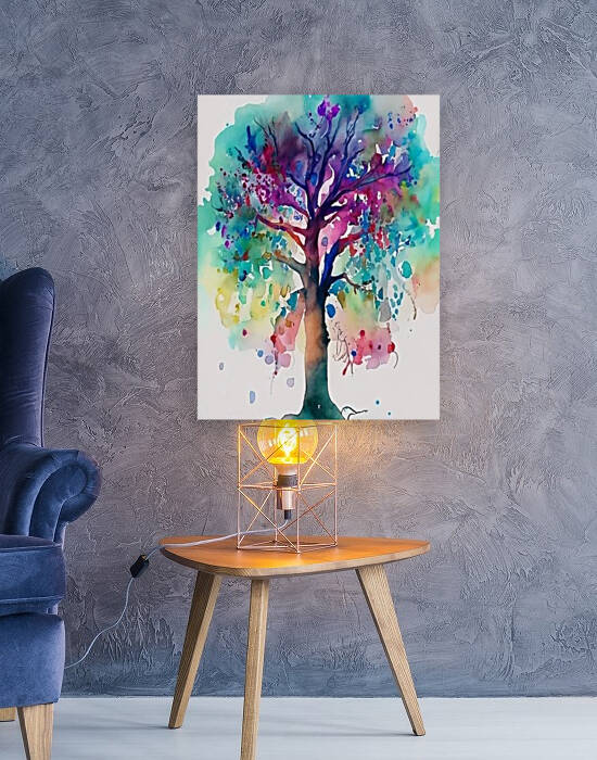 Trendy painting on canvas and wood by Aroness