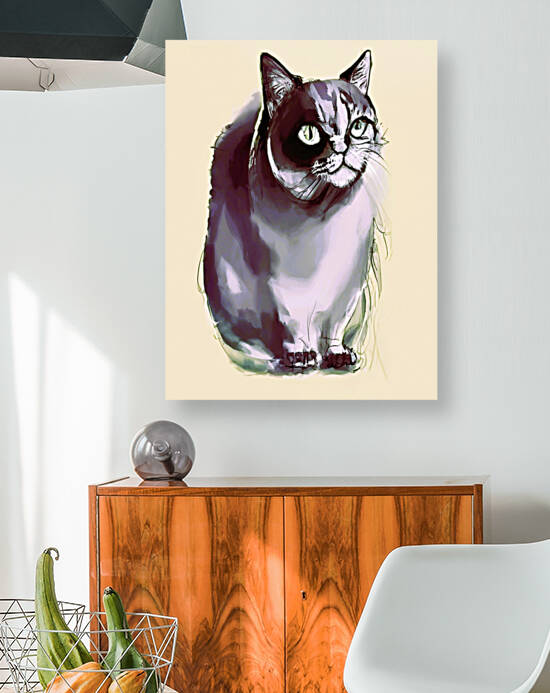modern cat painting on canvas by Aroness