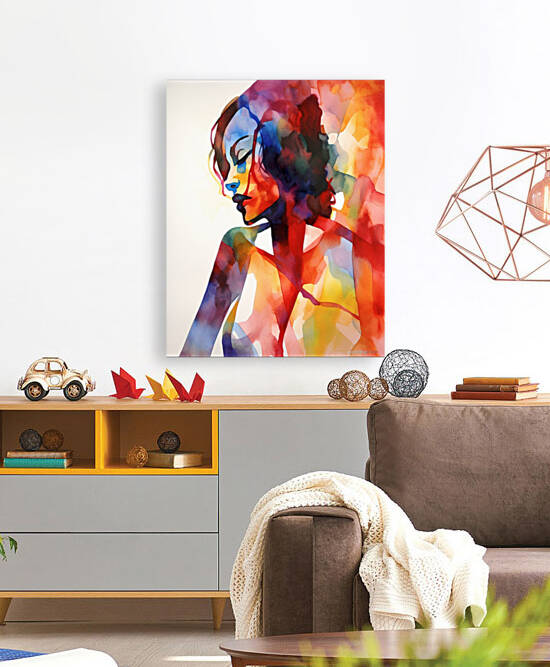 Painting portrait of a modern woman with water ba by Aroness