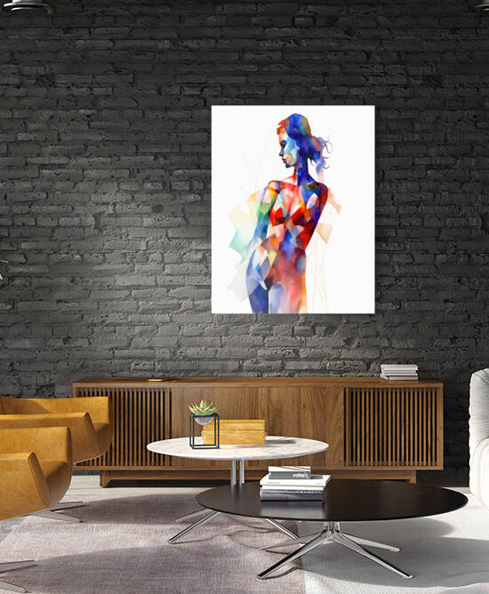 Woman painting the beautiful color on canvas by Aroness
