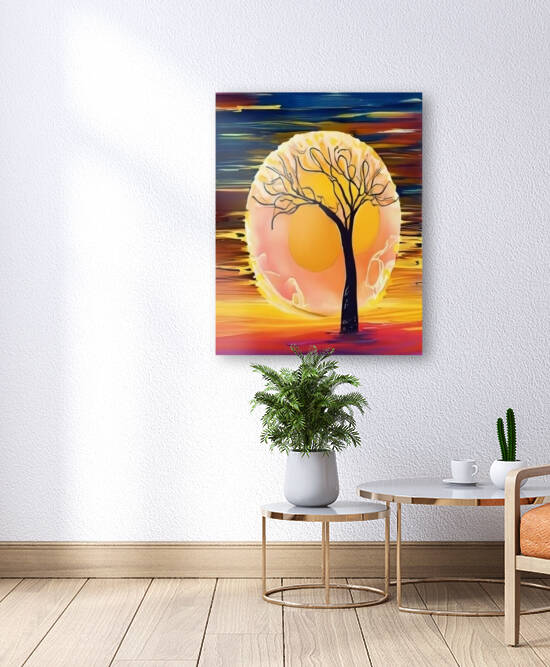 The sun effect painting on canvas by Aroness
