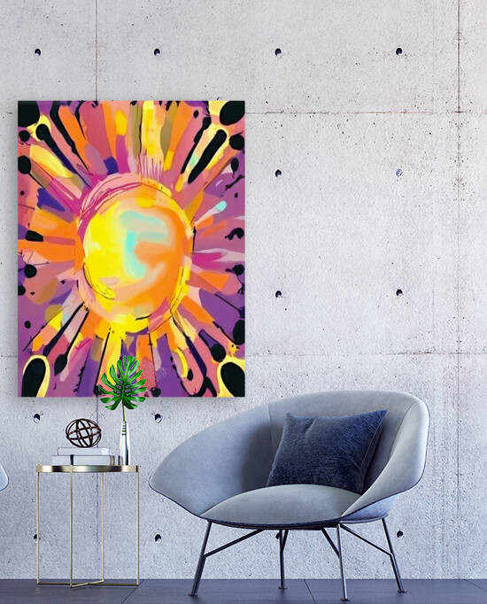 Sunset over the sea modern wall art by Aroness