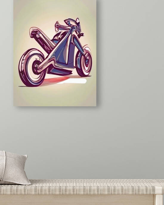 modern motorcycle painting by Aroness