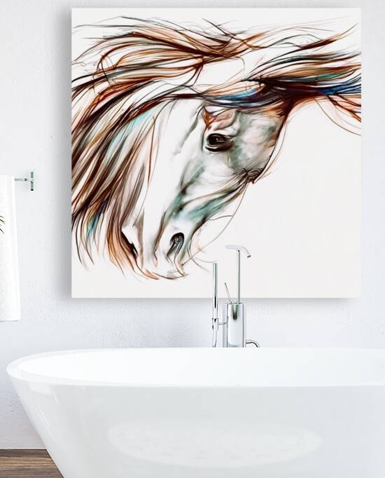 My modern horse in the field by Aroness