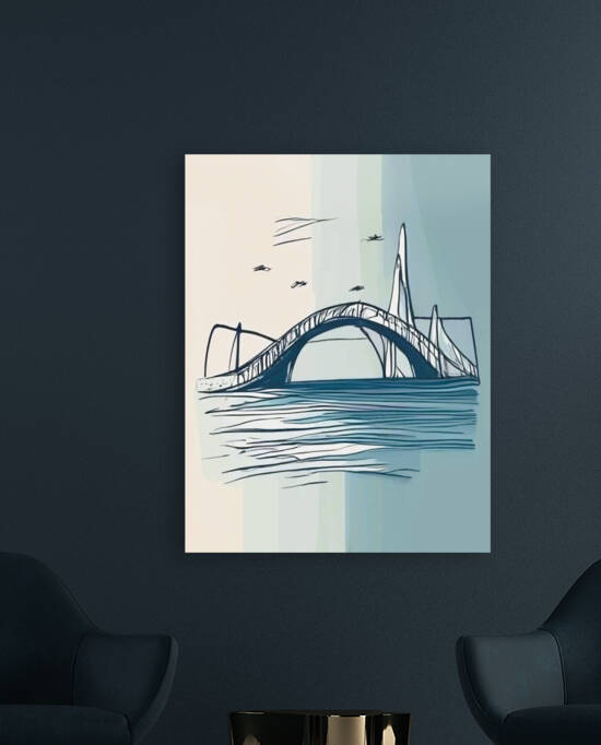 Beautiful image of a bridge over the sea with cal by Aroness