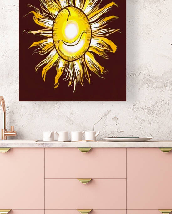 painting of the sun on the sea by Aroness