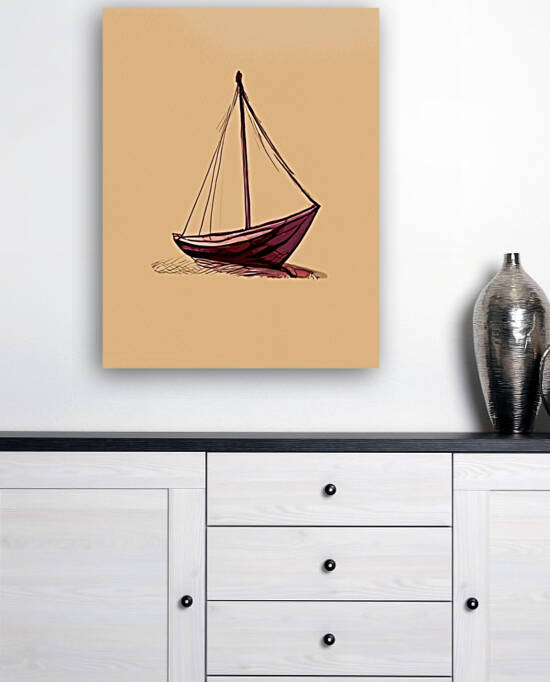 Minimalist boat on the sea by Aroness