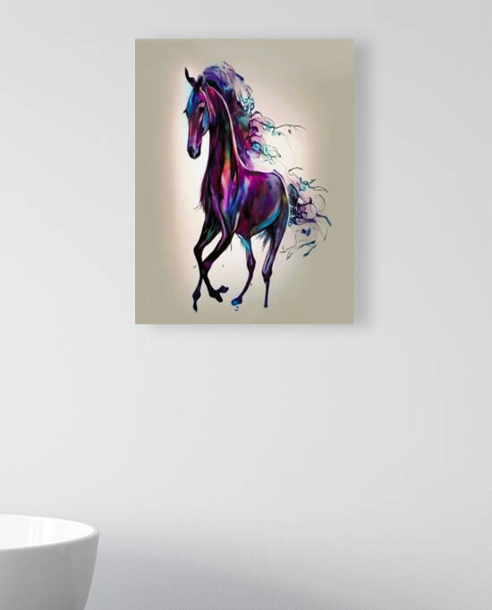 Horse galloping in the field by Aroness