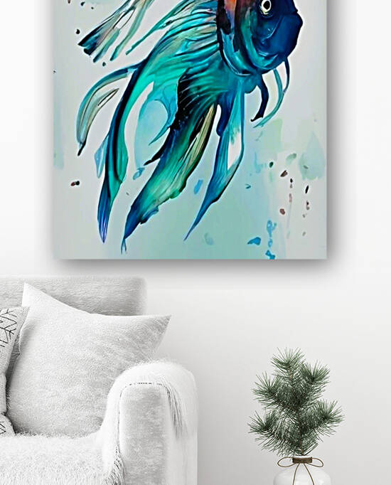Painting of fish in the sea by Aroness