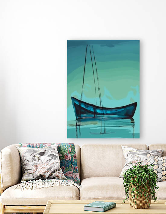 beautiful blue boat by Aroness