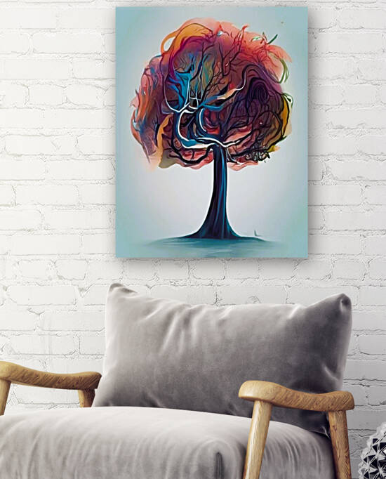 Modern painting tree in the forest by Aroness