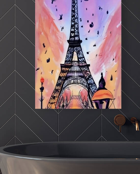 Modern painting of the Eiffel Tower Paris by Aroness