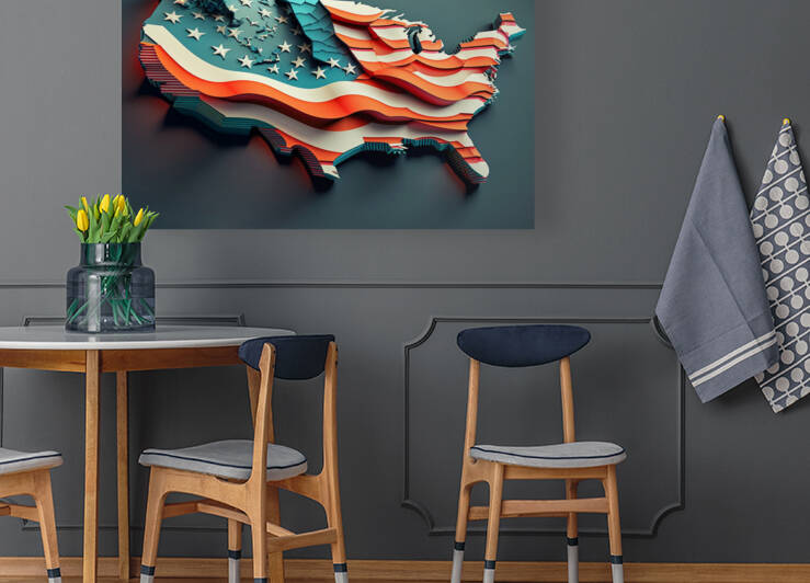 Modern embossed USA map photography by Aroness