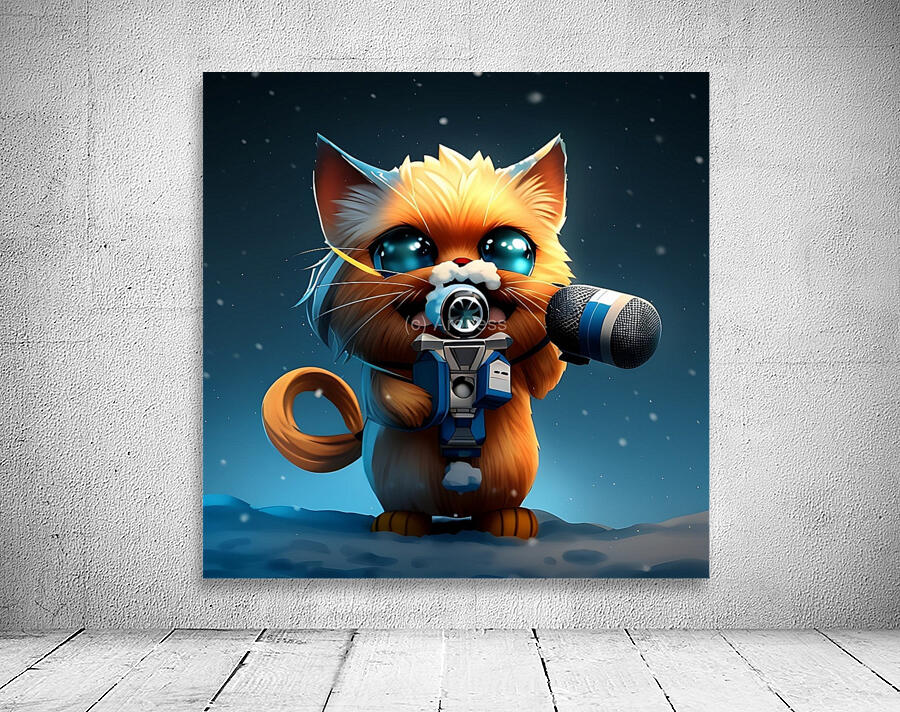 singing cat painting Wall Preview