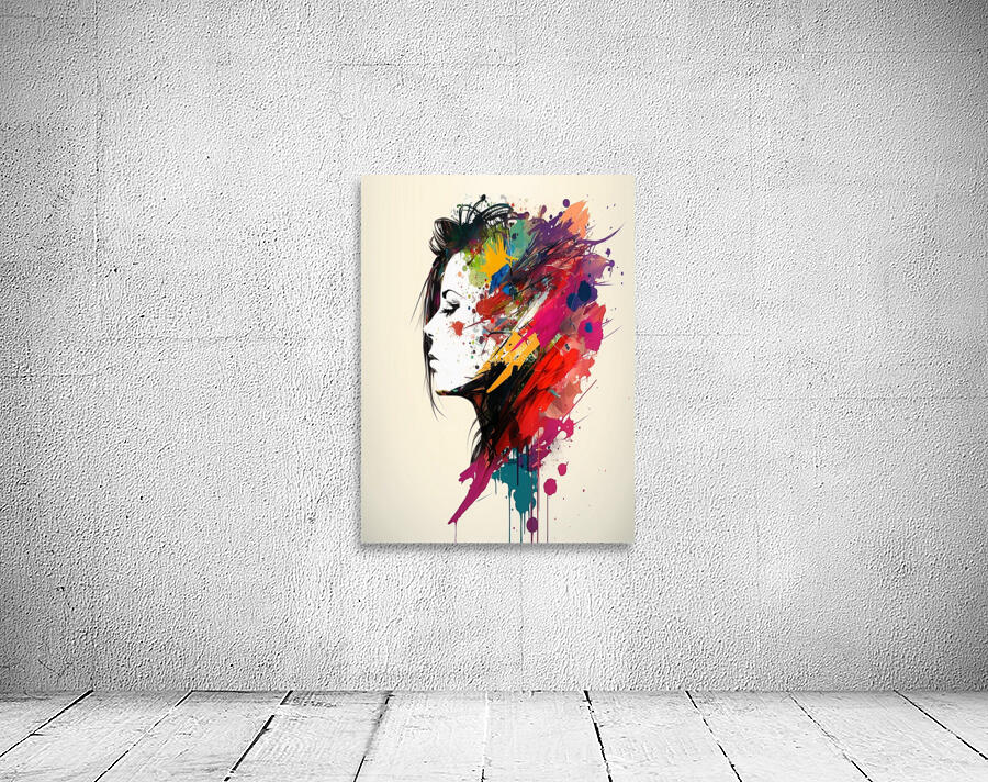 Portrait of a woman modern and colorful painting. by Aroness Wall Art