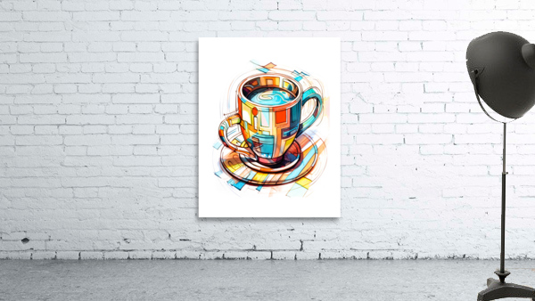 Modern coffee cup drawing Wall Preview