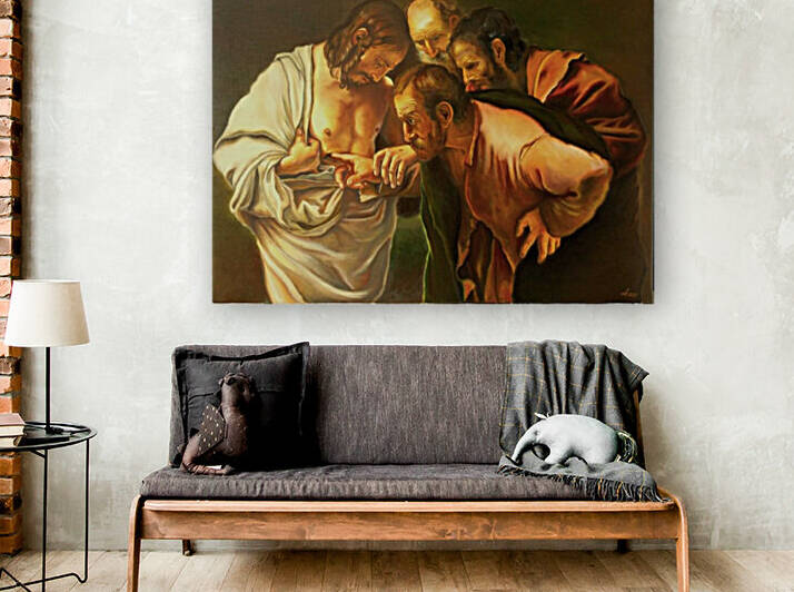 Reproduction Caravaggio The incredulity of Saint Thomas  by Adina Lupan