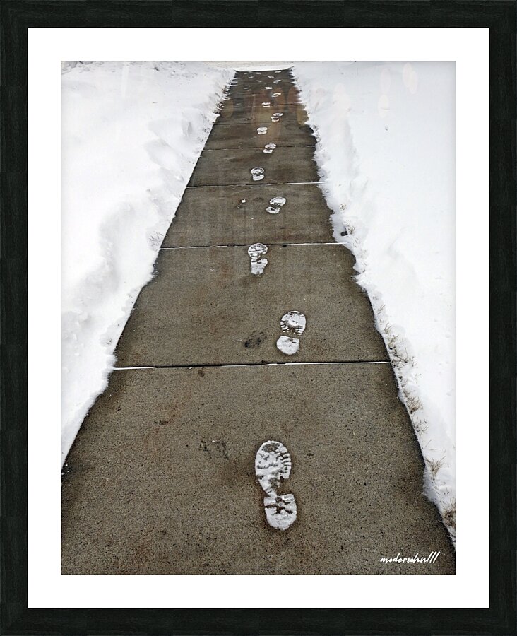 SNOWY FOOTPRINTS Picture Frame print