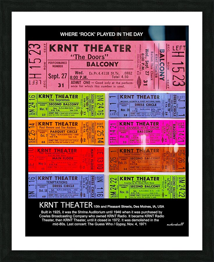 KRNT THEATER POSTER Picture Frame print