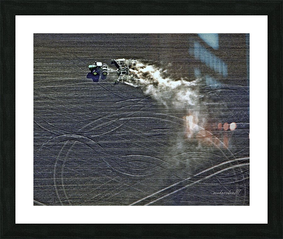 DUSTY TRACTOR TURNS Picture Frame print