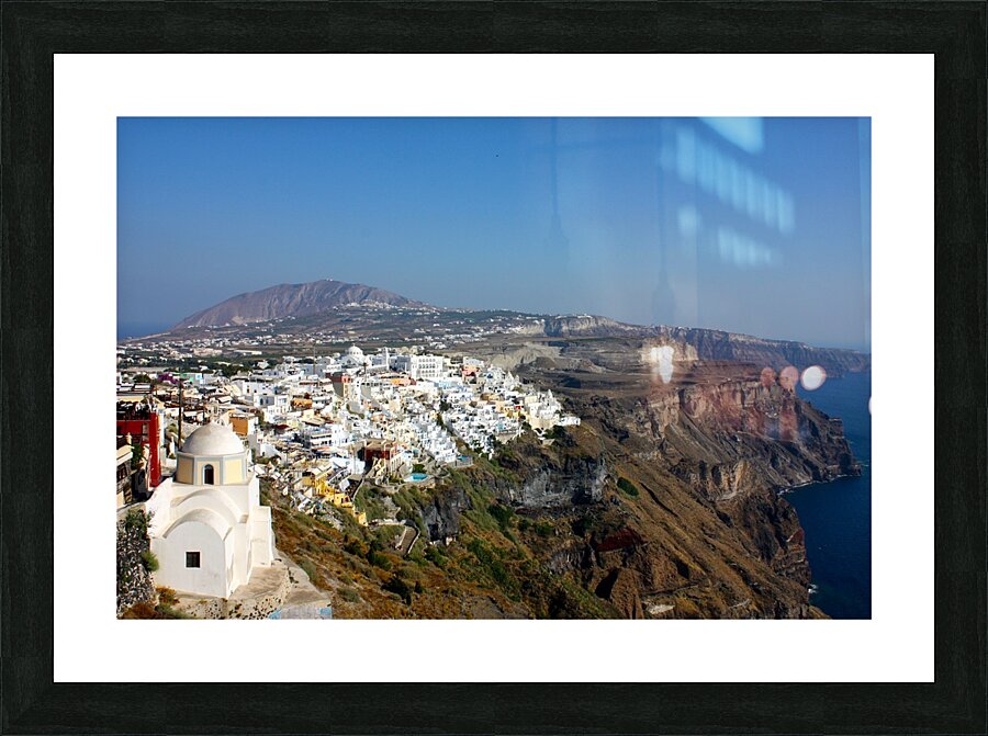 Santorini Cliff Picture Frame print