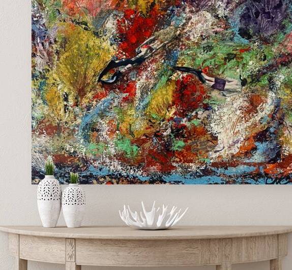 Coral Reef Divers  by Connie Carleton Art