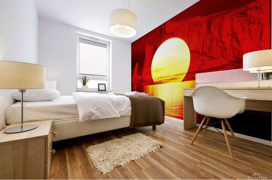 Glacier sunset Mural print
