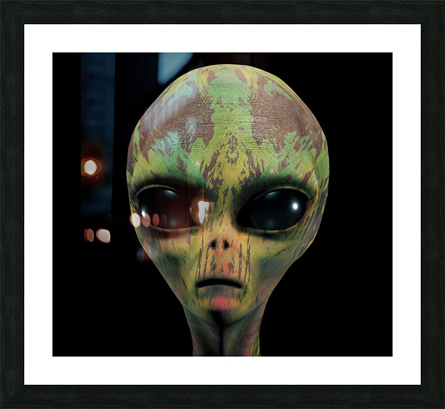 Alien Head Texture Picture Frame print