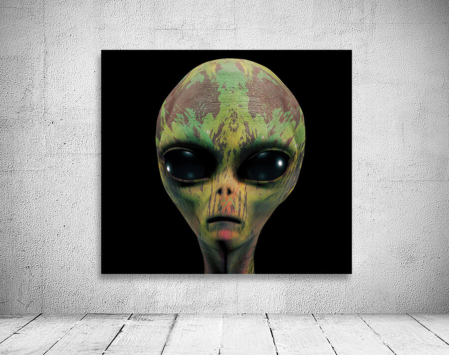 Alien Head Texture Wall Preview