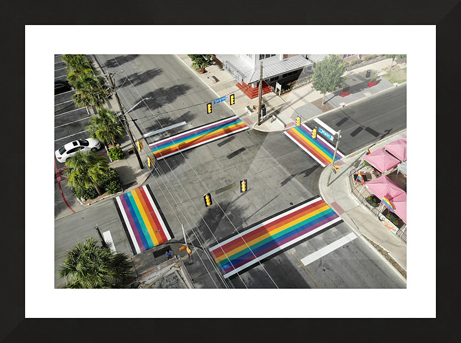 Rainbow Crosswalk Picture Frame print