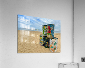 Painted Barrels on the Beach Acrylic Print