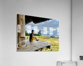 Boy Looking Over the Rice Field Acrylic Print
