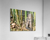 Thinking Wooden Sculpture Impression acrylique