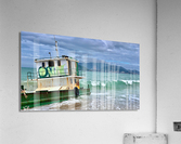Green Boat on the Beach Acrylic Print