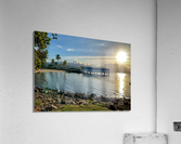 Long House on the Water at Sunset Acrylic Print