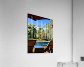 By the Pool with a view on Mount Agung Bali Acrylic Print