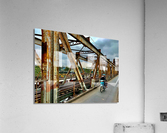 Crossing the Bridge on a Motorbike Acrylic Print