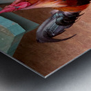 Rooster by the Table Metal print