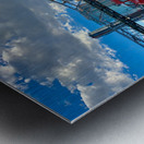 Red Trucks in Front of the Bridge Impression metal