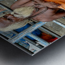 Man Sitting by the Temple Impression metal