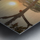 Cooking outside in Myanmar at Sunset Metal print