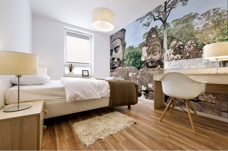 Angkor Wat Statues Row 2 Mural print