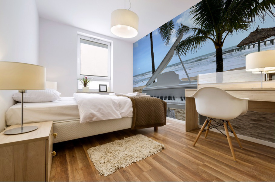 Piano on the Beach Mural print